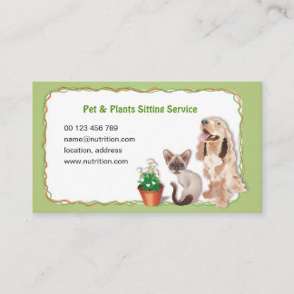 Cartão De Visita Pet Sitter Business Card. Dog & Cat care Service