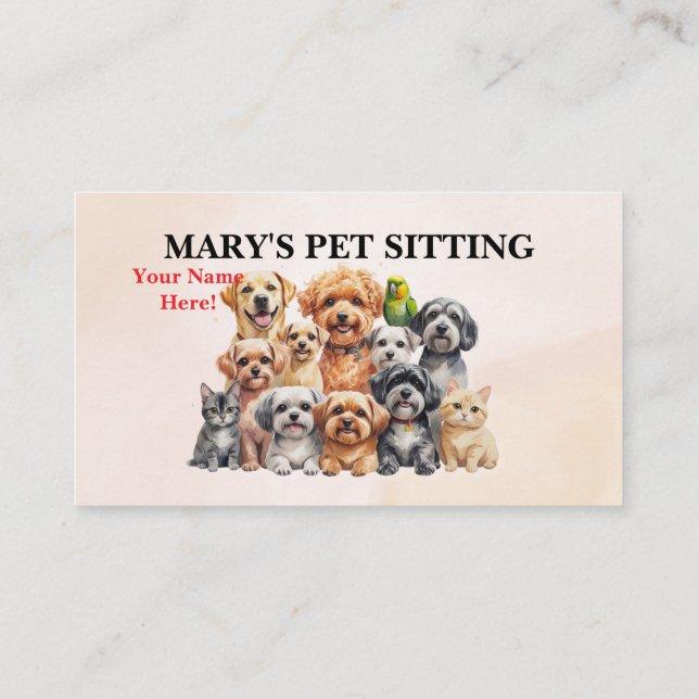 Cartão De Visita Pet Sitter Business Card Dog Walker (Verso)