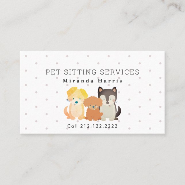 Cartão De Visita Pet Sitter Dog Walker (Frente)