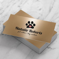 Pet Sitter Dog Walker Paw Moderno Dourado