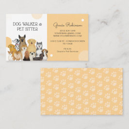 Cartão De Visita Pet Sitter Pet Sitter, Cachorro Moderno, Amarelo