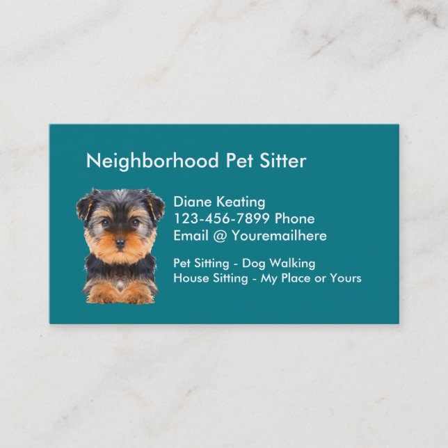 Cartão De Visita Pet Sitter Simples (Frente)