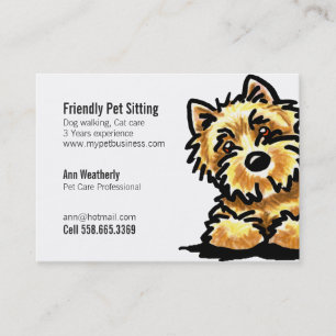 Cartão De Visita Pet Sitting Cairn Terrier Clean Friendly