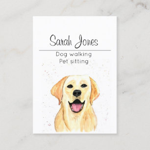 Cartão De Visita Pet Sitting Dog Walking Sitter Watercolor