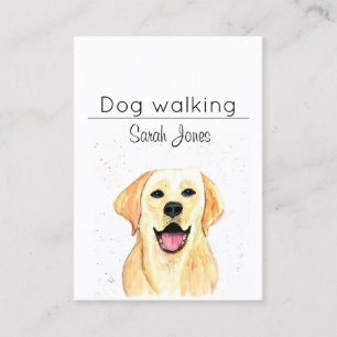 Cartão De Visita Pet Sitting Dog Walking Sitter Watercolor