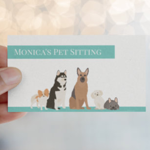 Cartão De Visita Pet Sitting Dogs Treinando Cuidados De Dia