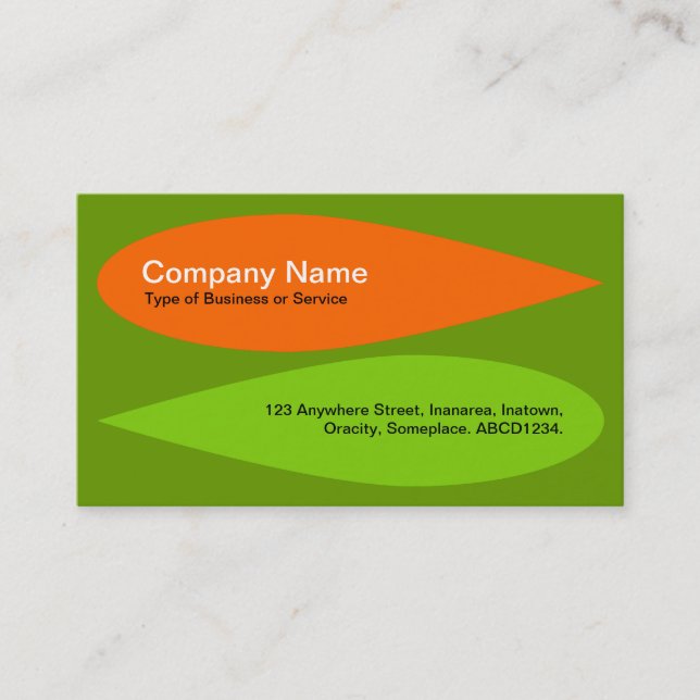 Cartão De Visita Pétalas Alternativas - Laranja e Verde (Frente)