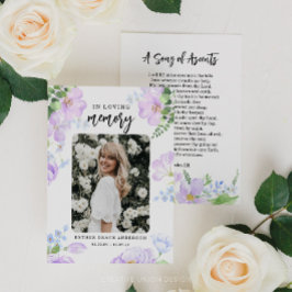 Cartão De Visita Pétalas Roxas Em Placa De Oração De Memória Adorad