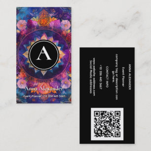 Cartão De Visita Pétalas Vivas Design de Mandala Floral