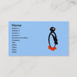 Cartão De Visita peteypenguinsmall, nome, endereço 1, endereço 2,