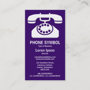 Cartão De Visita Phone Symbol II - Deep Purple (330066)