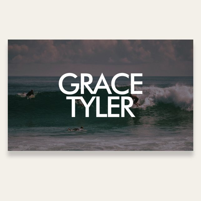 Cartão De Visita Photo Bold Modern QR Code White Business Card (Criador carregado)