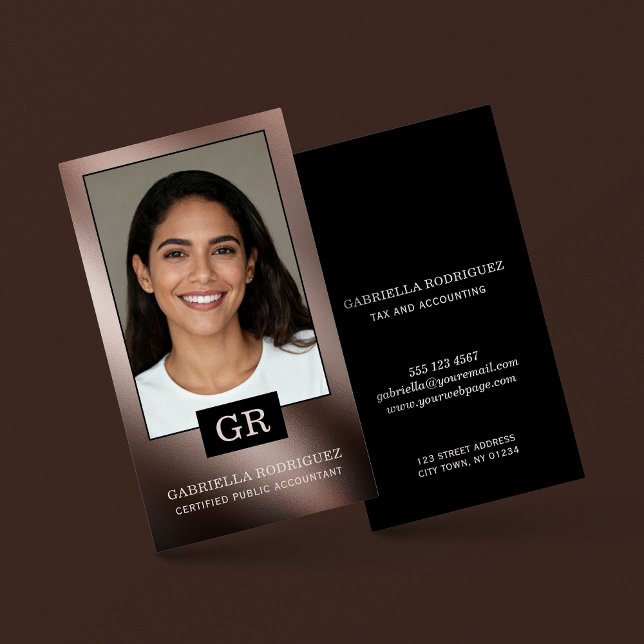 Cartão De Visita Photo Modern Professional CPA Accountant (Card shown in 3.5 x 2 inches. Choose size corner + paper style.)