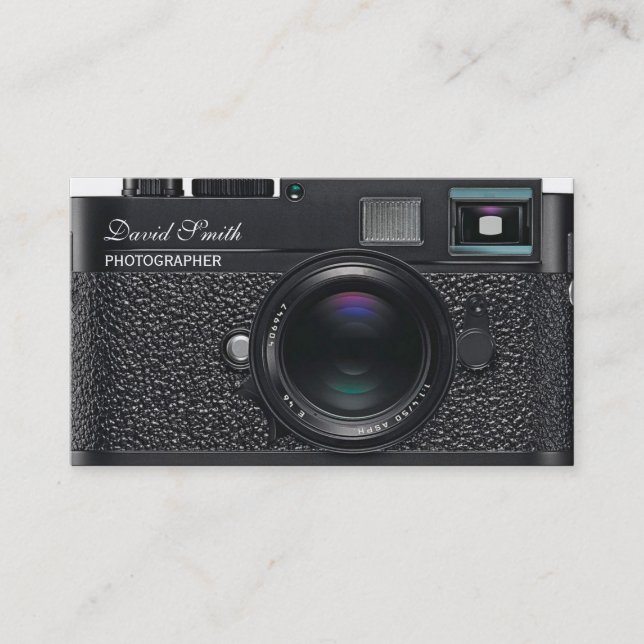 Cartão De Visita Photographer black Camera Business card (Frente)