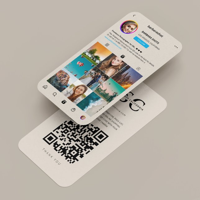 Cartão De Visita Photographer Modern Photography IG Grid Sand (Photographer Modern Photography IG Grid Sand Business Card
)