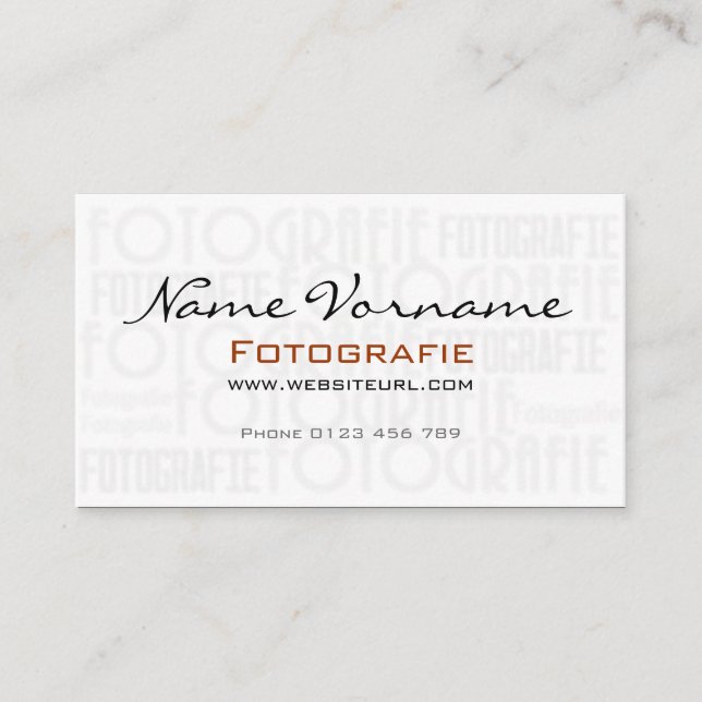 Cartão De Visita Photography (Frente)