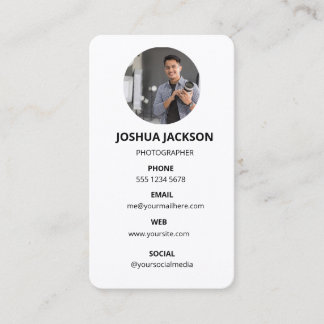 Cartão De Visita Photography Modern Minimal Simple Photo