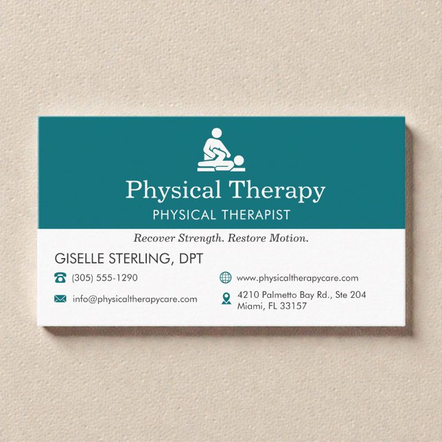 Cartão De Visita Physical Therapist PT Doctor (Criador carregado)