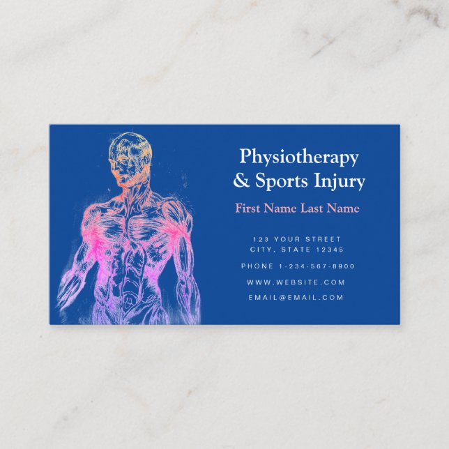 Cartão De Visita Physiotherapy and Sports Injury Business Card (Frente)
