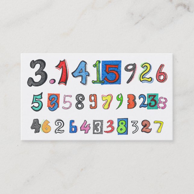 Cartão De Visita Pi Colorida Calculada (Frente)