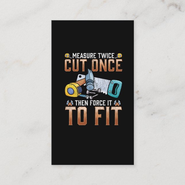 Cartão De Visita Piada Engraçado do Pai Carpinteiro Humor (Frente)