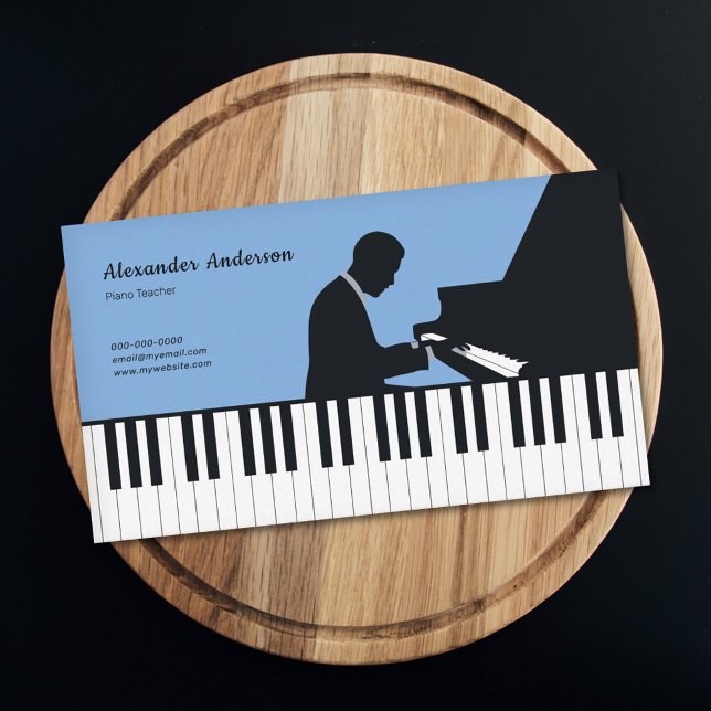 Cartão De Visita Pianist & Piano Teacher (Pianist & Piano Teacher Business Card)