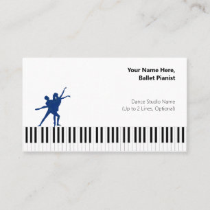 Cartão De Visita Pianista de Balé Branco PDD de Blues Profundos 