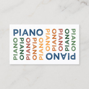Cartão De Visita Piano colorido
