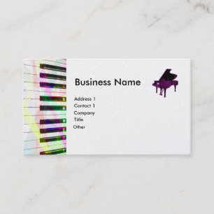 Cartão De Visita Piano de cauda com teclado do coração