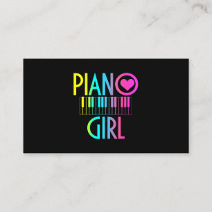 Cartão De Visita Piano Girl Funny Pianist Music Notes Musical Keybo