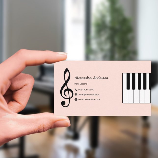 Cartão De Visita Piano Lessons (Piano Lessons Business Card)