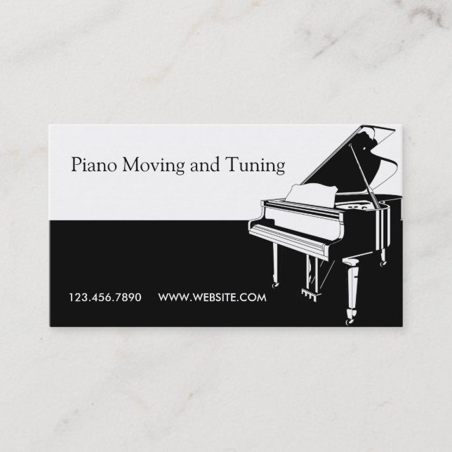 Cartão De Visita Piano Moving and Tuning Movers Music Repair (Frente)