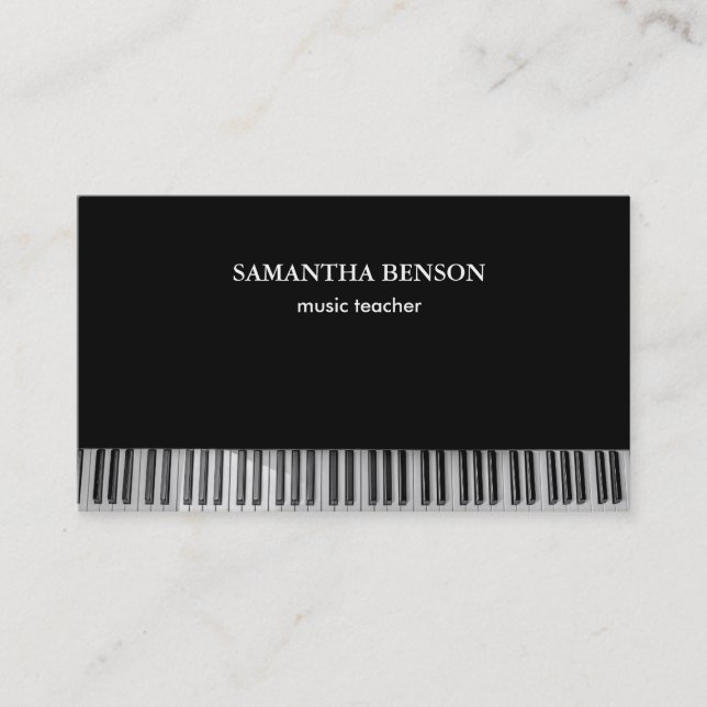 Cartão De Visita Piano Musician Business card with Music Note (Frente)