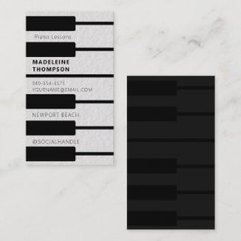 Cartão De Visita Piano Pianista Professor de Música Teclado Moderno