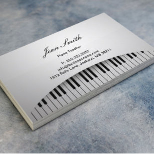 Cartão De Visita Piano Professor Pura White Piano Chaves Música