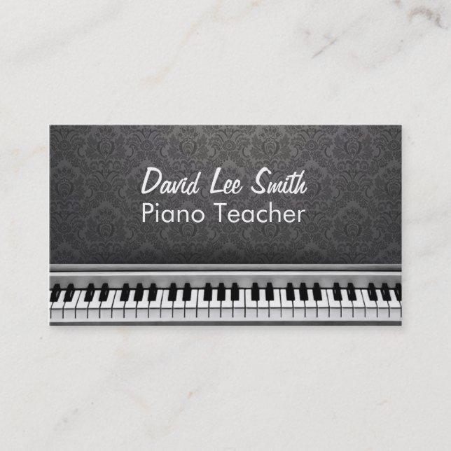 Cartão De Visita Piano Teacher (Frente)
