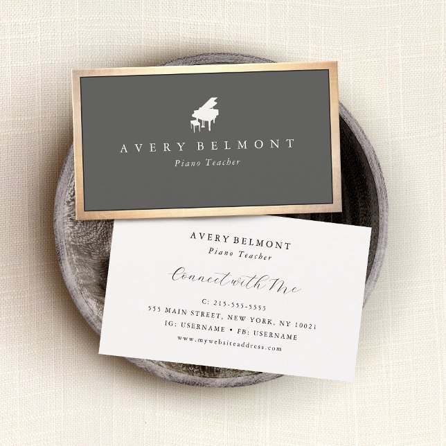 Cartão De Visita Piano Teacher Music (Criador carregado)