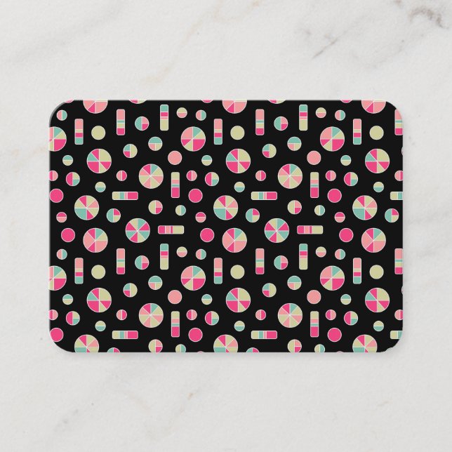 Cartão De Visita Pie Circles and Bar Pattern 271019v1 - Black (Círc (Frente)