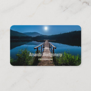 Cartão De Visita Píer à noite sob lua cheia