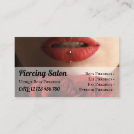 Cartão De Visita Piercing de Lábios Jóias de Prata Esterlina Rose E