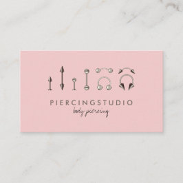 Cartão De Visita Piercing Joia Corporal Prata Esterlina Rosa