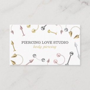 Cartão De Visita Piercings Joias de Corpo Prata Dourado Rosa