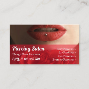 Cartão De Visita Piercings nos Lábios