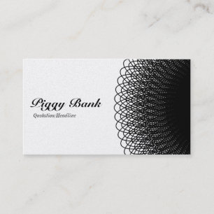 Cartão De Visita Piggy Bank - Preto e Branco (Dourado)