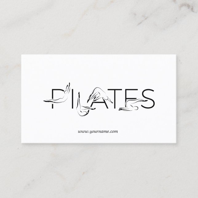 Cartão De Visita Pilates Instrutor Pilates Letters (Frente)
