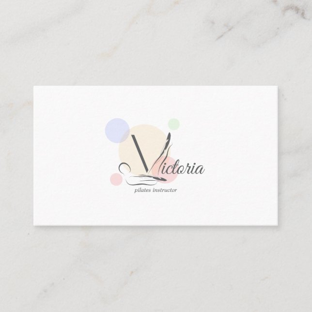 Cartão De Visita Pilatos - Letra V Pose | Monograma - Letra V Pilat (Frente)