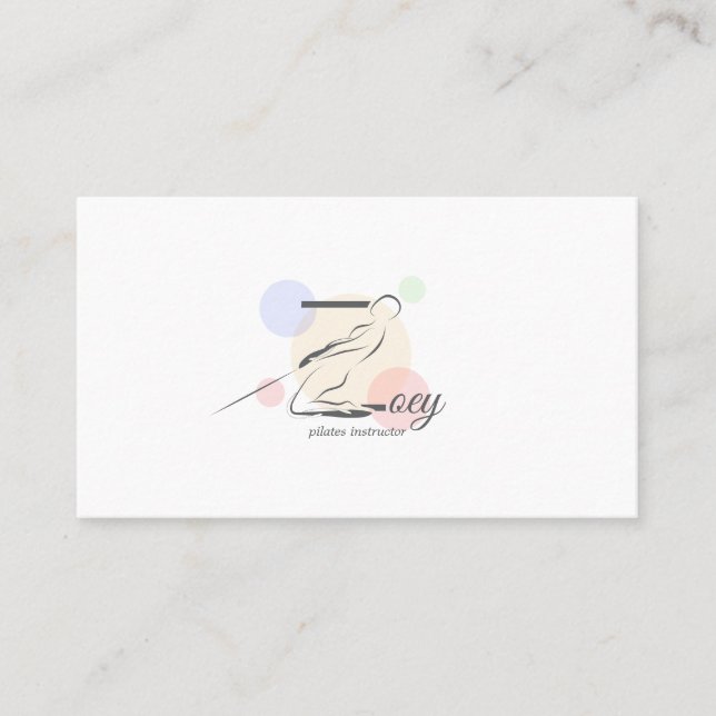 Cartão De Visita Pilatos - Letra Z Pose | Monograma - Letra Z Pilat (Frente)