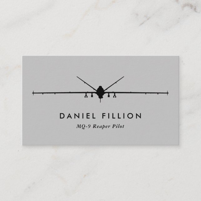 Cartão De Visita Piloto da ceifeira MQ-9 com remendo do esquadrão (Frente)