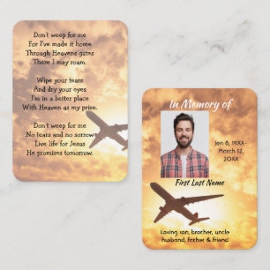 Cartão De Visita Piloto de avião Memorial Keepsasasaame
