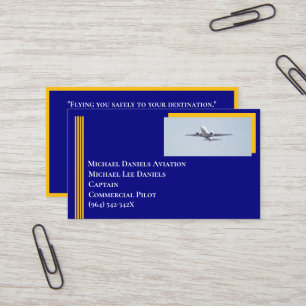 Cartão De Visita Piloto do Capitão Avião Comercial de Stripes Amare